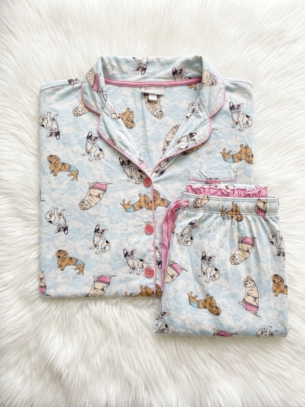 P.J. Salvage | Women’s Light Blue Beach Dog Print Pajama Set